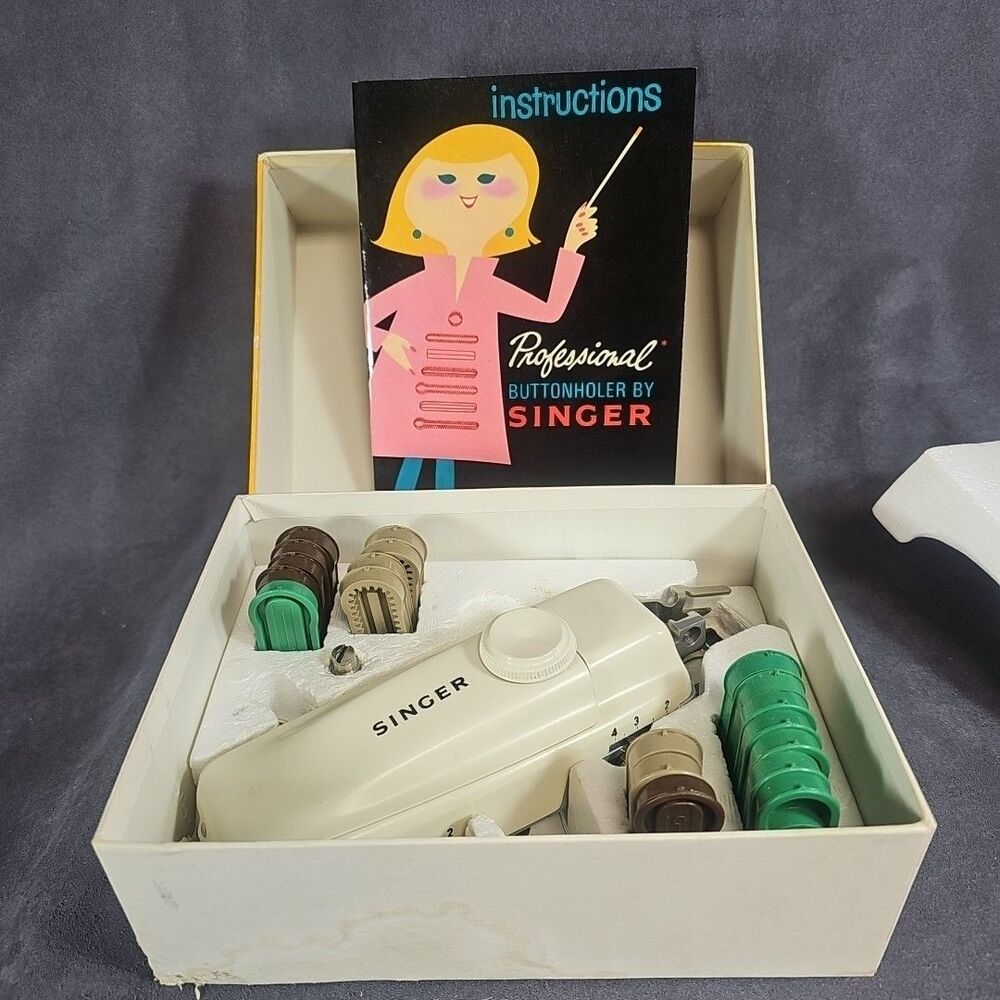 Vintage Singer Professional Buttonholer For Slant Needle Zig-Zag Sewing Machines